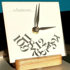 Laser Engraved Ceramic Tile Clock - White